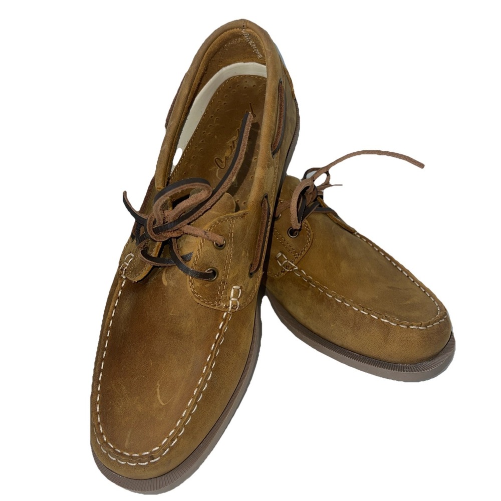 New Canoos Tan Golf Boat Shoes Leather Men's Size 12